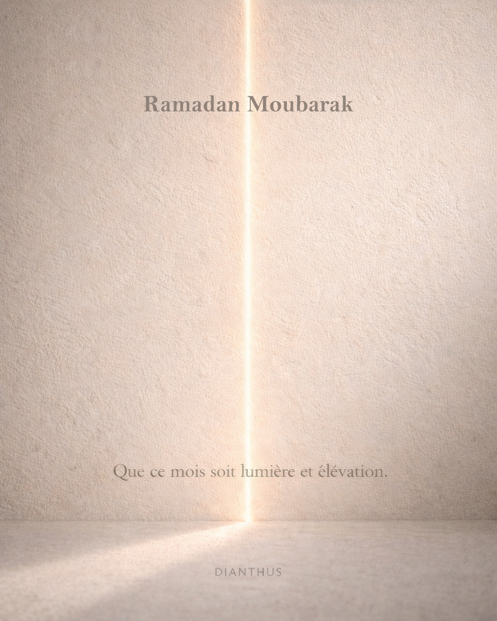 Un mois de silence intérieur,
de lumière subtile et d’élévation sincère.
Que chaque jour soit une intention,
chaque nuit une paix retrouvée.
Ramadan Moubarak ✨
— DIANTHUS